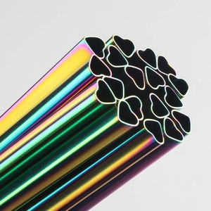 Metal heart straws‎ pk 5